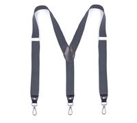 Tirantes resistentes con ganchos giratorios, pantalones vaqueros de trabajo para hombre, espalda en Y grande, tirantes elásticos ajustables y altos con correa para cinturón, gris, Talla única