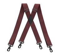 tirantes, Tirantes anchos for hombre, hebilla de gancho negro, suspensorio elástico 4 clips, accesorios trabajo, 3,5x120Cm(Wine Red)