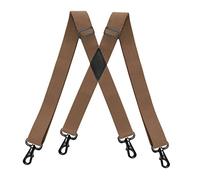 tirantes, Tirantes anchos for hombre, hebilla de gancho negro, suspensorio elástico 4 clips, accesorios trabajo, 3,5x120Cm(Camel)