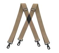 tirantes, Tirantes anchos for hombre, hebilla de gancho negro, suspensorio elástico 4 clips, accesorios trabajo, 3,5x120Cm(Beige)