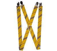 Tirantes unisex con hebilla Hufflepuff Crest/rayas amarillas/negras, multicolor, Talla única