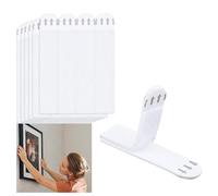 Tiras adhesivas de velcro para colgar cuadros, 16 x 70 mm (24 pares/paquete), cinta adhesiva de doble cara, sin clavos, sin residuos, adhesivo fuerte para marcos, fotos, decoración (M)