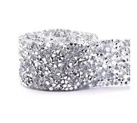 Tiras autoadhesivas de cristales de imitación, Hierro cristalino de la cinta del diamante artificial en el ajuste for los vestidos 2 yardas de anchura multicolora el 1-4cm(3cm)