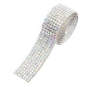 Tiras autoadhesivas de diamantes de imitación de cristal, cinta autoadhesiva de diamantes de imitación de 90 cm, 2 a 10 filas, multicolor, para decoración de coche (cristal AB, 90 cm), 2 filas (0,4 cm