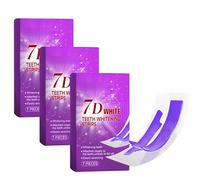 Tiras Blanqueadoras 7D, Blanqueamiento Dental con Tono Púrpura, Dientes Blancos y Aliento Fresco, Fáciles de Usar, Fórmula Suave para Dientes No Sensibles. (3Piezas)