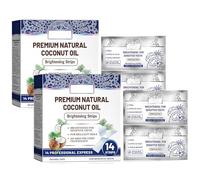 Tiras blanqueadoras de coco y menta, blanqueamiento dental, ideal para dientes sensibles, limpieza de aliento fresco, blanqueamiento dental (2box)