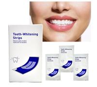 Tiras blanqueadoras de dientes, 28 tiras de blanqueamiento para dientes sensibles, eficaces y seguras, bandas blancas de reducción de sensibilidad, ayudan a eliminar las manchas de tabaquismo, café,