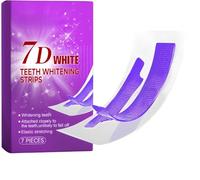 Tiras blanqueadoras de dientes 7D, tiras blanqueadoras de dientes morados, tiras de aliento blanqueadoras de dientes para el cuidado bucal, brillo duradero (1 Box)