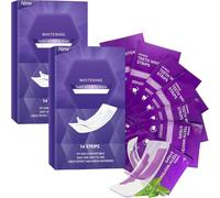 Tiras blanqueadoras de dientes amarillos, tiras blanqueadoras de dientes morados para manchas amarillas, suaves y seguras, reduce los dientes amarillos, para todo tipo de dientes (2 Box)