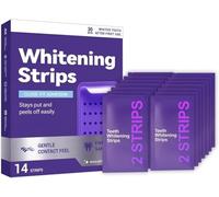 Tiras blanqueadoras de dientes moradas, portátiles para usar en casa o fuera de ella, 14 tiras,1pcs