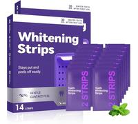 Tiras blanqueadoras de dientes moradas, portátiles para usar en casa o fuera de ella, 14 tiras,2pcs