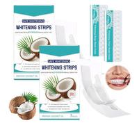 Tiras blanqueadoras de dientes para blanquear los dientes, con fórmula de coco natural, esmalte dental, elimina rápidamente las manchas dentales, blanqueamiento suave para una sonrisa radiante (28