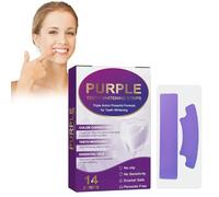 Tiras Blanqueadoras De Dientes Púrpura - 14 Piezas, Blanqueamiento Dental Instantáneo Para Dientes Sensibles, Fórmula Púrpura Correctora De Color, Elimina Manchas Profundas Rayas Moradas Y Blancas