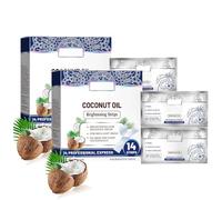Tiras blanqueadoras de menta de coco, tira antideslizante segura para esmalte, ingredientes naturales para un brillo suave de los dientes, fórmula suave, diseño de tira conveniente (2 BOX)