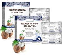 Tiras Blanqueadoras de Menta y Coco Antideslizantes, Aptas para el Esmalte, Eliminan Suavemente las Manchas Dentales, Refrescan el Aliento y Manchas de Vino y Café