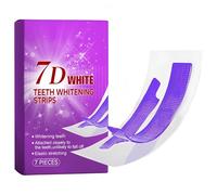Tiras blanqueadoras dentales 7D con corrección de color púrpura, blanqueamiento en casa en 30 minutos, eliminan manchas de café, vino y tabaco; antideslizante para el cuidado bucal diario (7 Piezas)