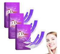 Tiras blanqueadoras dentales 7D, tiras moradas para el cuidado bucal, refrescan el aliento y protegen el esmalte; solución blanqueadora no irritante para dientes sensibles (3 caja)
