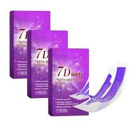 Tiras blanqueadoras dentales 7D, tiras para el blanqueamiento y el aliento para el cuidado bucal; solución de resultados rápidos para la eliminación de manchas en dientes sensibles (3Piezas)