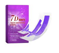 Tiras blanqueadoras dentales moradas 7D, tiras blanqueadoras y refrescantes para los dientes, cuidado bucal sin sensibilidad. (1box)