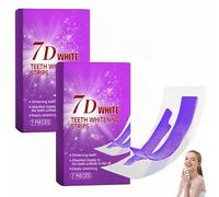 Tiras blanqueadoras dentales profesionales 7D moradas, tratamiento suave para baja sensibilidad, aplicación en 30 minutos, eliminación rápida de manchas de café, vino y tabaco, aclaran (2 Cajas)