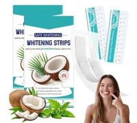 Tiras blanqueadoras dentales, Tiras blanqueadoras coco y menta, blanqueamiento dental, 14 tratamientos blanqueadores, Eliminación rápida de manchas, Seguras para dientes sensibles y el esmalte