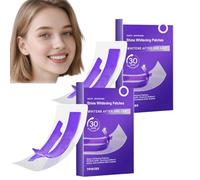 Tiras blanqueadoras moradas, tiras dentales blanqueadoras, especialmente diseñadas para dientes sensibles, eliminan rápidamente la decoloración en 30 minutos, fórmula segura y protectora del esmalte
