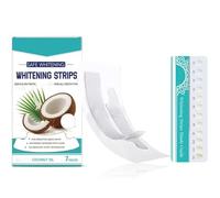 Tiras blanqueadoras para dientes blancos con aceite de coco, tiras blanqueadoras para dientes sensibles, cuidado bucal diario, eliminación rápida de manchas de humo, café y vino. (7pcs)