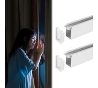 Tiras Bloqueadoras de Luz Paquete de 2 rieles laterales para persianas, para mayor privacidad y protección contra la luz, tiras bloqueadoras de luz opacas, bloqueadores de bordes resistentes y(White 2