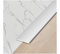 Tiras de aluminio para suelo, 3 bandas planas separadas para juntas de azulejos, umbrales de puerta, 5 cm de ancho x 2,7 m de largo, color plateado, perfectas para superficies sin costuras