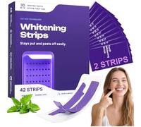 Tiras de blanqueamiento de dientes moradas, tiras blanqueadoras moradas, tiras blanqueadoras de dientes, tiras blanqueadoras de dientes sin sensibilidad, paquete de 42 tiras, 21 aplicaciones