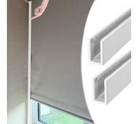 Tiras de bloqueo de luz, 2 unidades, rieles laterales de canal U para persianas enrollables y persianas celulares, bloqueador de luz de ventana personalizable, se puede pintar para uso en interiores