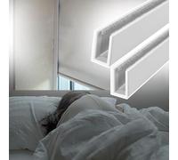 Tiras de bloqueo de luz opacas para dormitorio, persianas enrollables, bloqueadores de luz de canal en U, rieles laterales para persianas de ventana, riel lateral opaco para guardería