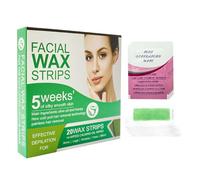 Tiras de cera facial, tiras de depilación con cara, depilación natural rápida, diseño de algodón hidratante, 10 piezas para la sensible de la del cofre de piel