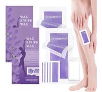Tiras de cera para la depilación, gentil suave y suave removedor de cera corporal, kit de tiras de depilación corporal de doble cara para mujeres y hombres: piernas, axilas, cara (2box)