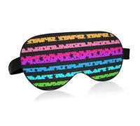 Tiras de color arcoíris, estrellas negras, funda esencial para los ojos, para dormir, con banda elástica ajustable, opaca, transpirable, para hombre