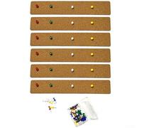 Tiras de corcho para montaje en pared, paquete de 6 para guardar información basada en papel cerca de escritorios, mesas o entradas en uso residencial o institucional (relleno)