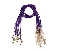 Tiras de Cuero para Pulseras 10 Uds. De Cuero Hecho a Mano de 1,5mm con cordón Cierre Cuerda Trenzada Ajustable for Collares DIY dijes Colgantes hallazgos(Deep Purple)