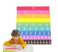 Tiras de fracción de enseñanza de matemáticas, azulejos de enseñanza de fracciones de matemáticas para niños, piezas de madera coloridas con etiquetas de números, herramienta de aprendizaje práctica