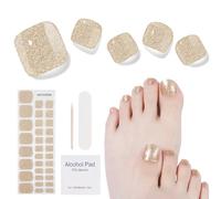 Tiras de gel semicurado para pies, 32 pegatinas para esmalte de pies, pegatinas de uñas de gel, de esmalte de uñas de larga duración para mujeres y niñas (Sol de California)