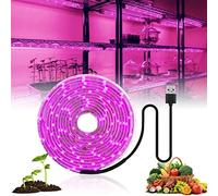 Tiras de luz LED de crecimiento impermeable, luz de cultivo de plantas de espectro completo, 5 m, 300 LED, lámpara de cultivo flexible para plantas de interior