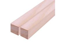 Tiras de madera sin terminar Varilla de madera cuadrada maciza, modelo hecho a mano for hacer materiales cabina, avión, longitud varilla 25cm, 2 uds(12mmx12mm)