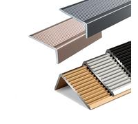 Tiras de metal para escalones, moldura de aluminio en forma de L para uso en interiores y exteriores, 90 cm de longitud