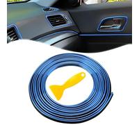Tiras de Molduras para Coches Interior 10 Metros Accesorios Coche Decoracion Car Interior Molduras Coches Automóvil Tira de Ribete Decorativa Color Plateado (Azul)
