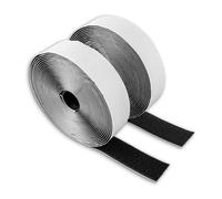 Tiras de nylon autoadhesivas, Cinta de lana de 8 m + cinta de gancho de 8 m, De doble cara, Negras, De 20 mm de ancho, Se pueden cortar con tijeras, nylon adhesivo doble cara, Cintas de nylon 8 + 8