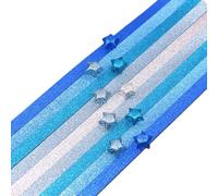 Tiras de papel con estrellas brillantes, 520 hojas, tiras de papel brillantes con degradado, papel de estrella seguro para manualidades, arte, escuela