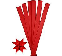 Tiras de papel de estrellas , A: 10 mm, dia: 4,5 cm, rojo, 100ud