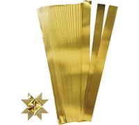 Tiras de papel estrella, ancho: 15 mm, D: 6,5 mm, oro, 100 piezas, L: 45 cm