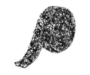 Tiras de pedrería, Cinta autoadhesiva de diamantes imitación resina Multicolor 1,5-2,5 cm x 80(Black,1.5cm x 80cm)