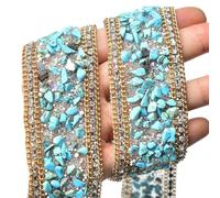 Tiras de pedrería, Cinta de diamantes imitación autoadhesiva o termoadhesiva, 3,5 cm x 1 m, multicolor(Style 7,SELF ADHESIVE-1 METER)