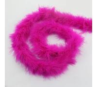 Tiras de plumas de felpa de pavo para bricolaje, 2 metros, 16 g, decoración de escenario, tiras de plumas, color azul claro [rojo rosa]